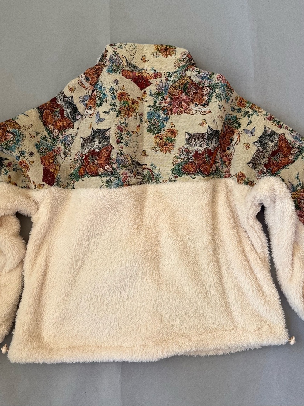 Cider Fleece Collar Floral Cat Knotted Pullover NWT Size Small - Picture 5 of 7